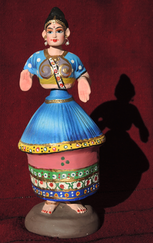 figurine poupée danseuse bolywood papier mache inde
